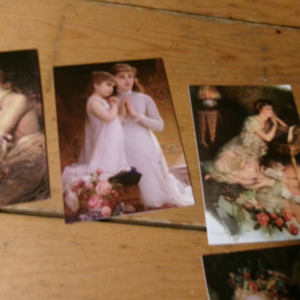 Vtg 12-Victorian Greetings unused greeting cards envelopes scalloped gorgeous